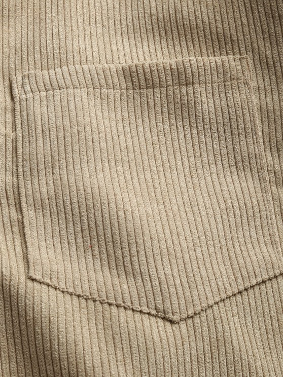 Half Button Corduroy Long Sleeves Shirt