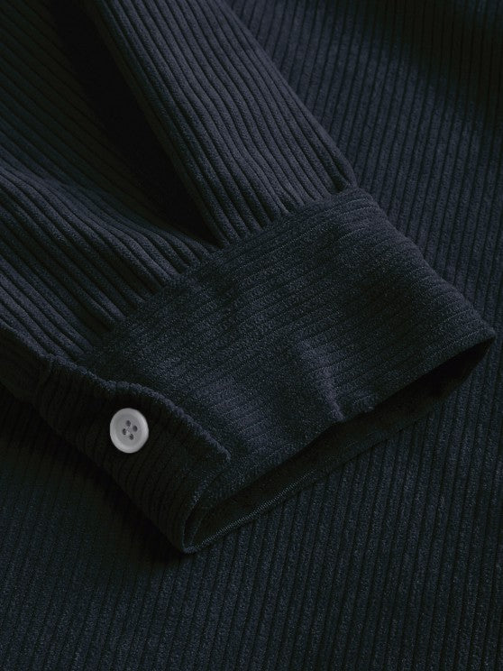 Half Button Corduroy Long Sleeves Shirt