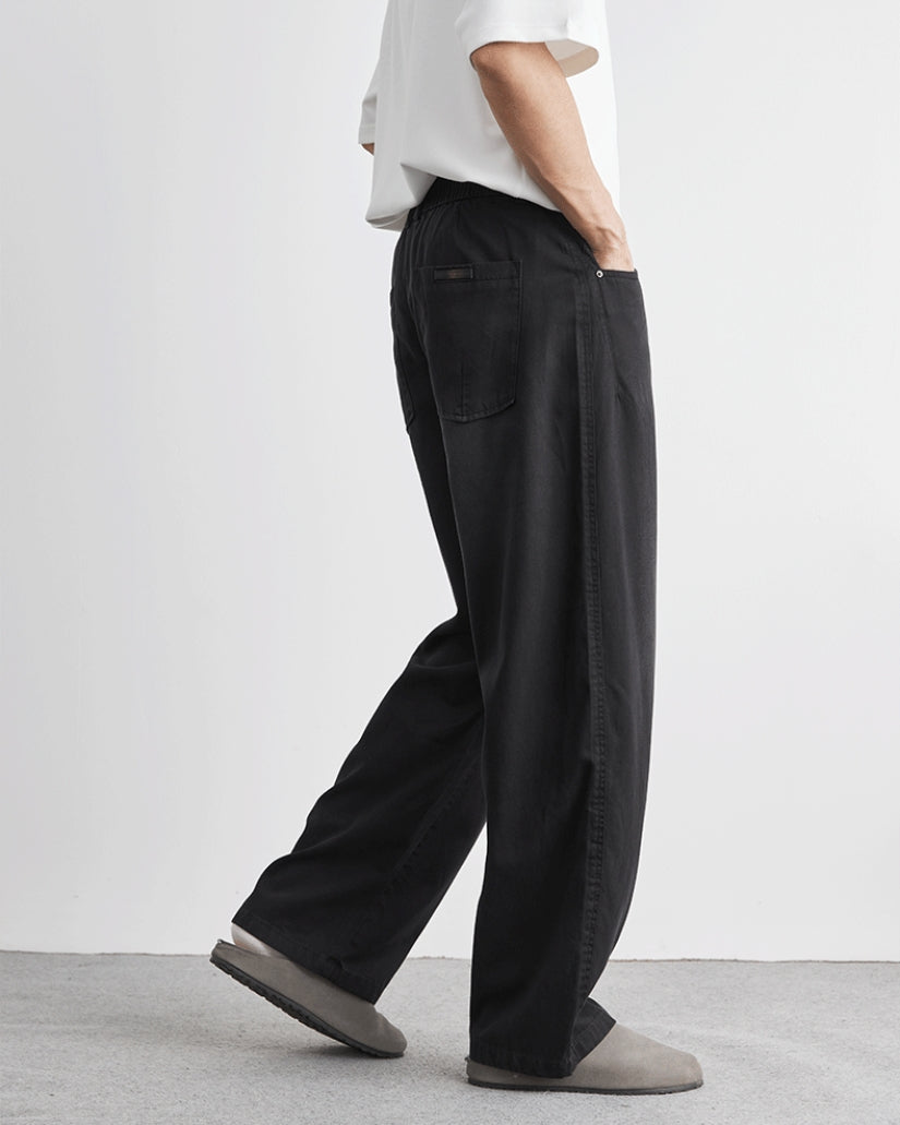 Loose Fit Jeans with Elastic Waistband