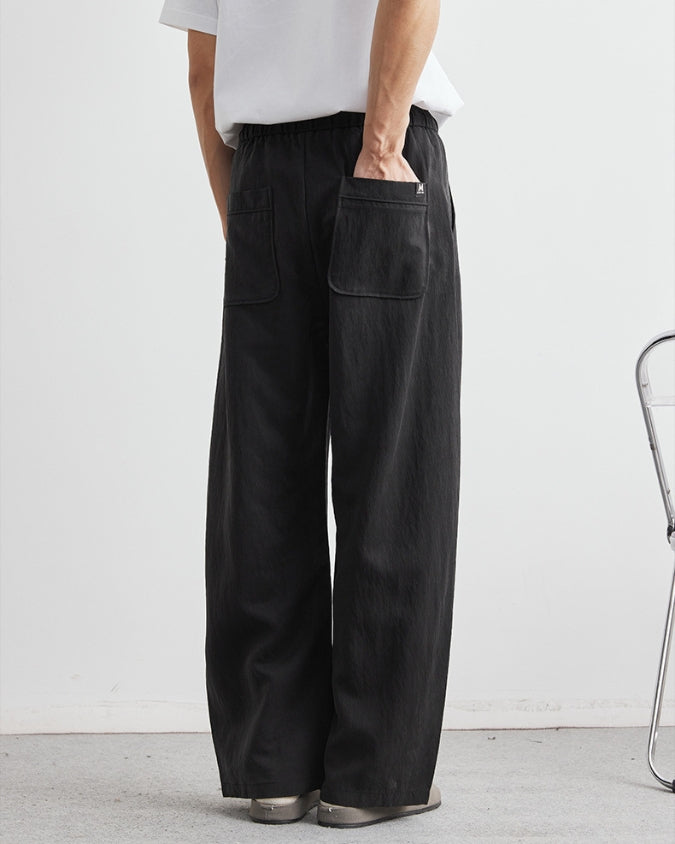 Tencel Jogger Pants with Loose Drawstrings