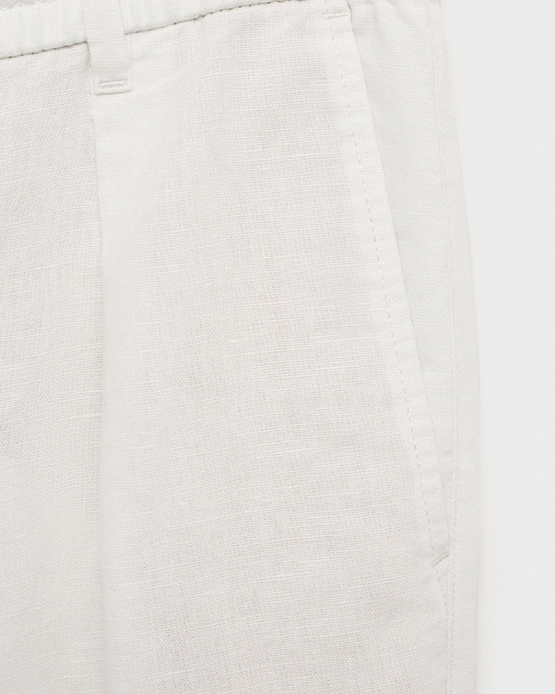 Linen and Cotton Blend Drawstring Pants - Oat