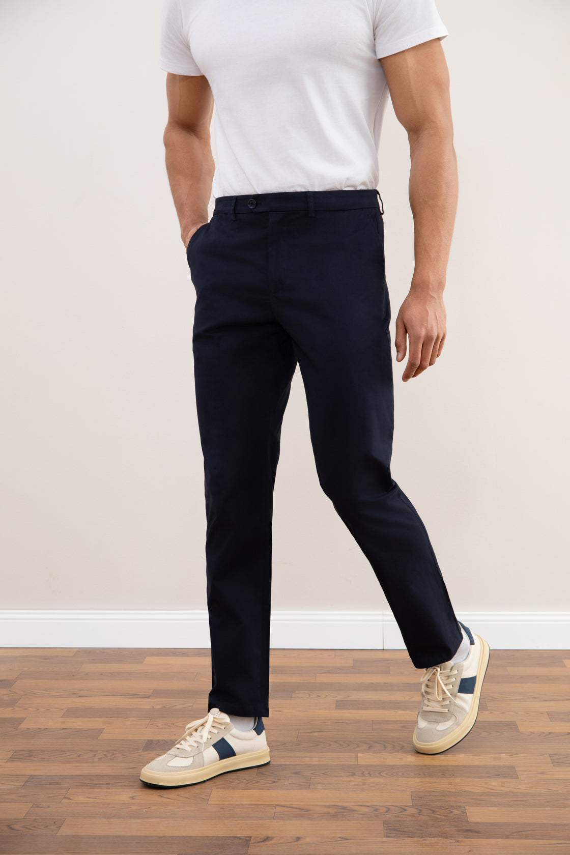 Navy Blue Straight Chinos