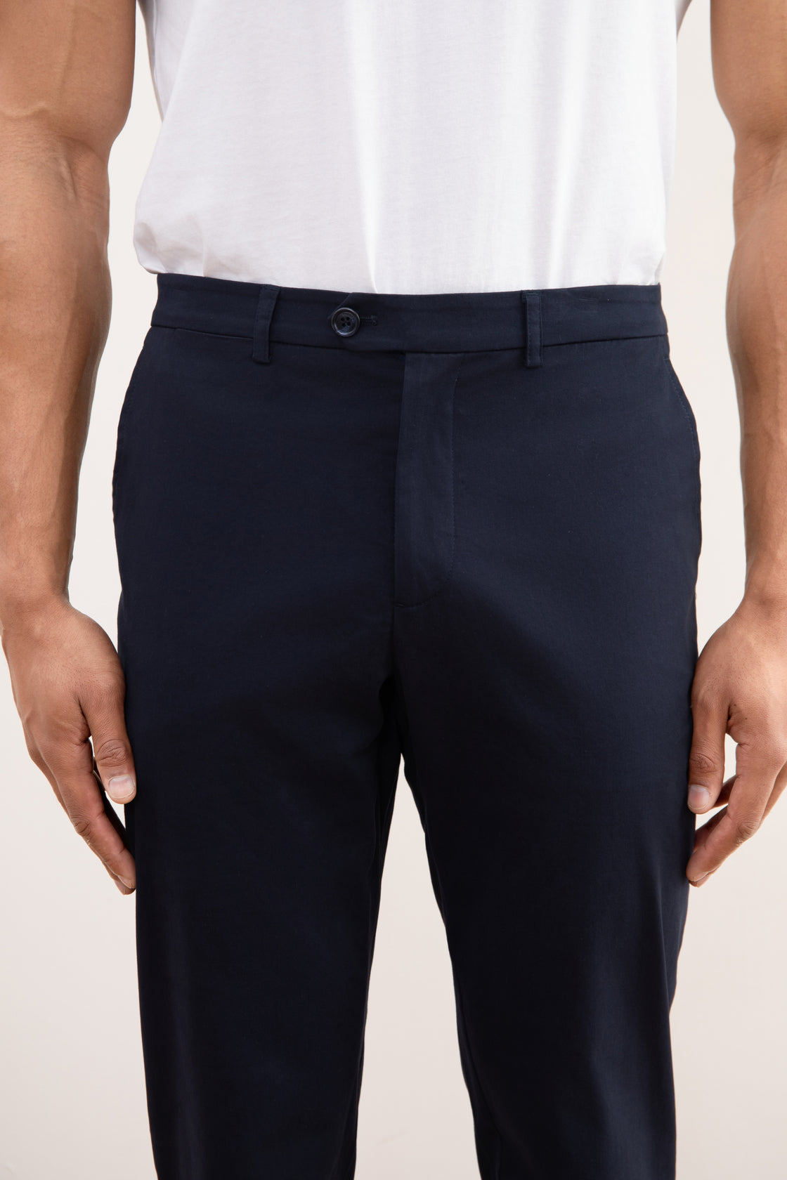 Navy Blue Straight Chinos