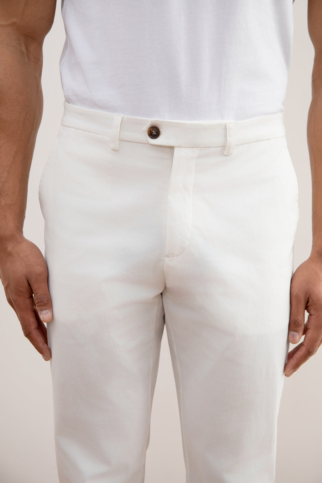 White Straight Chinos