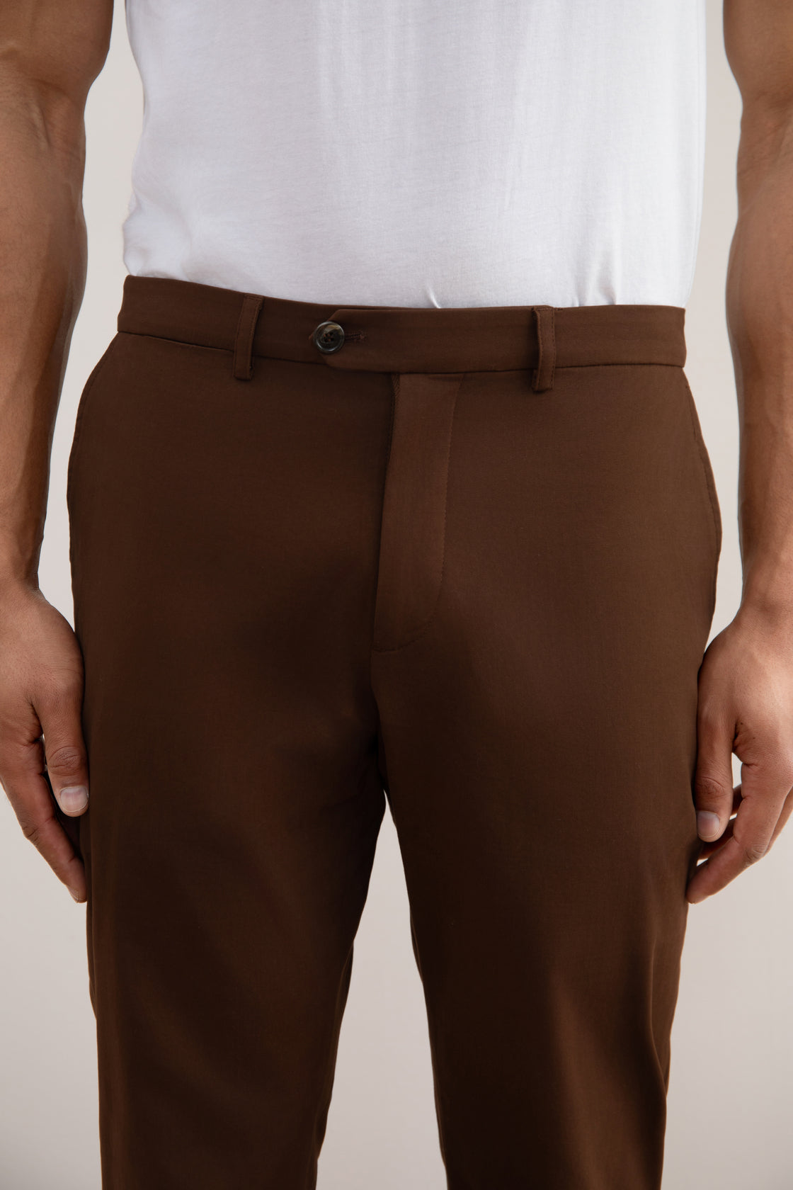 Brown Straight Chinos
