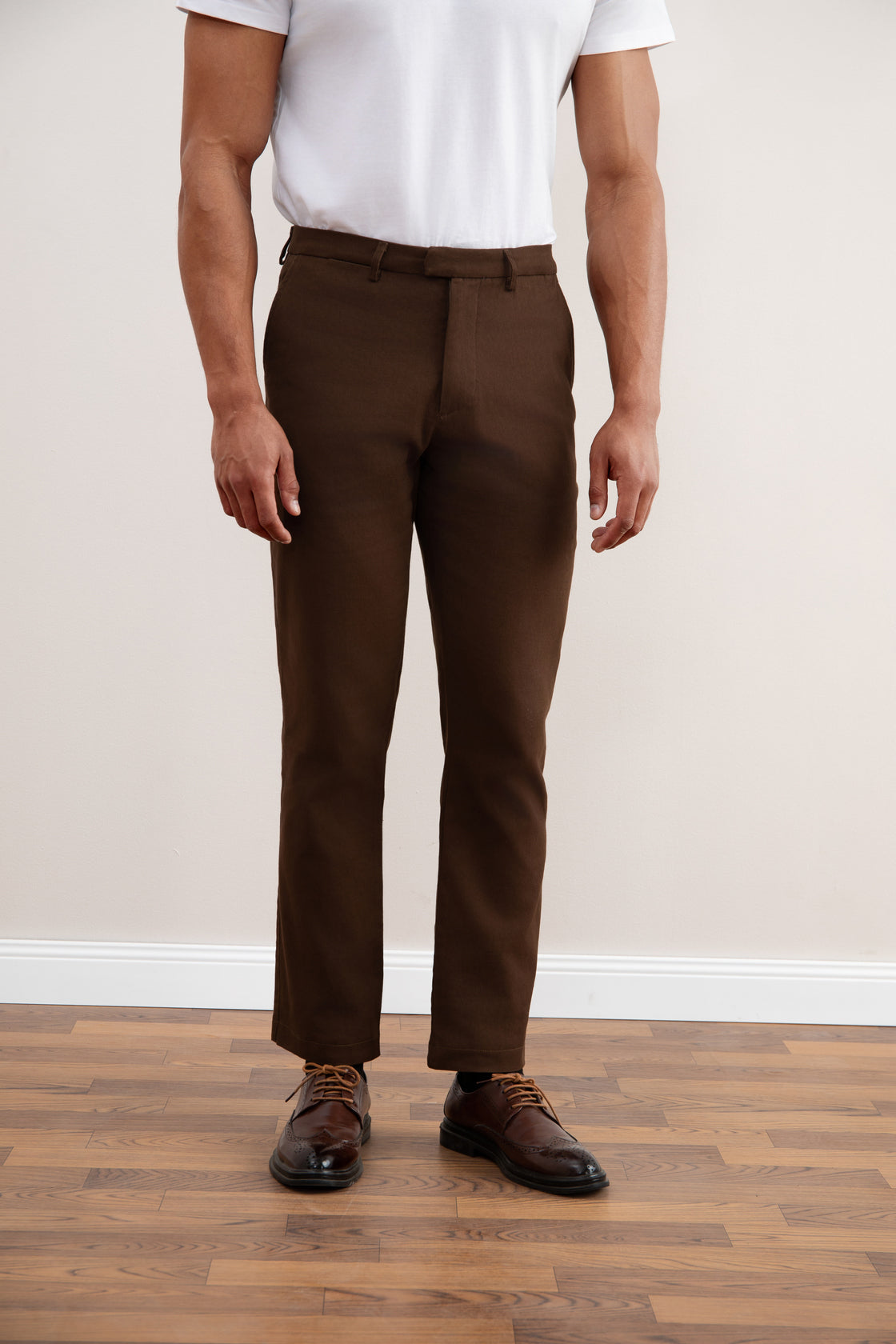 Dark Brown Straight Winter Trousers
