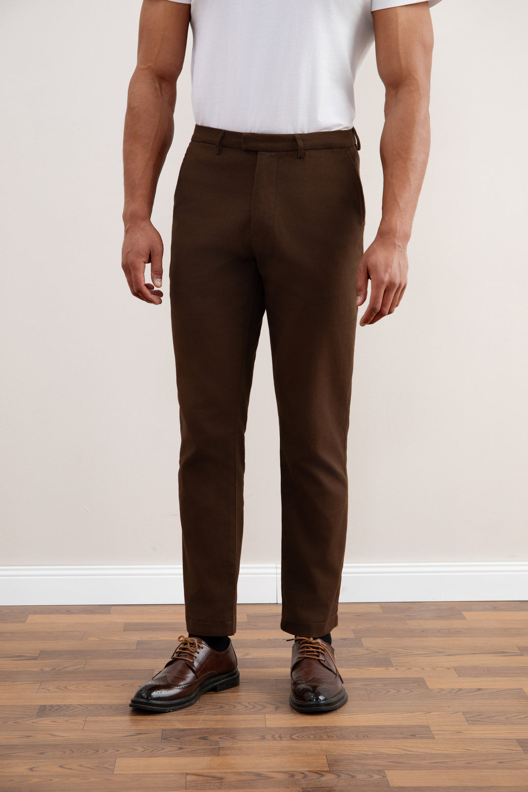 Dark Brown Straight Winter Trousers