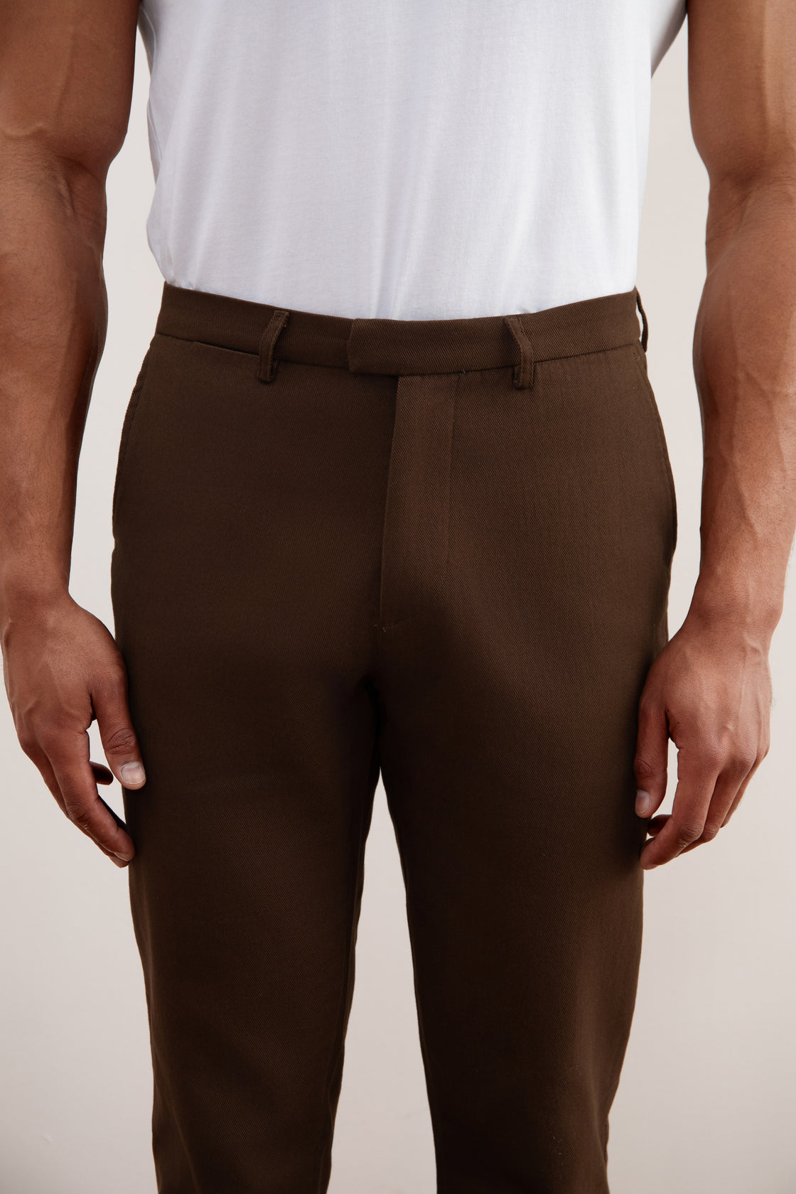 Dark Brown Straight Winter Trousers