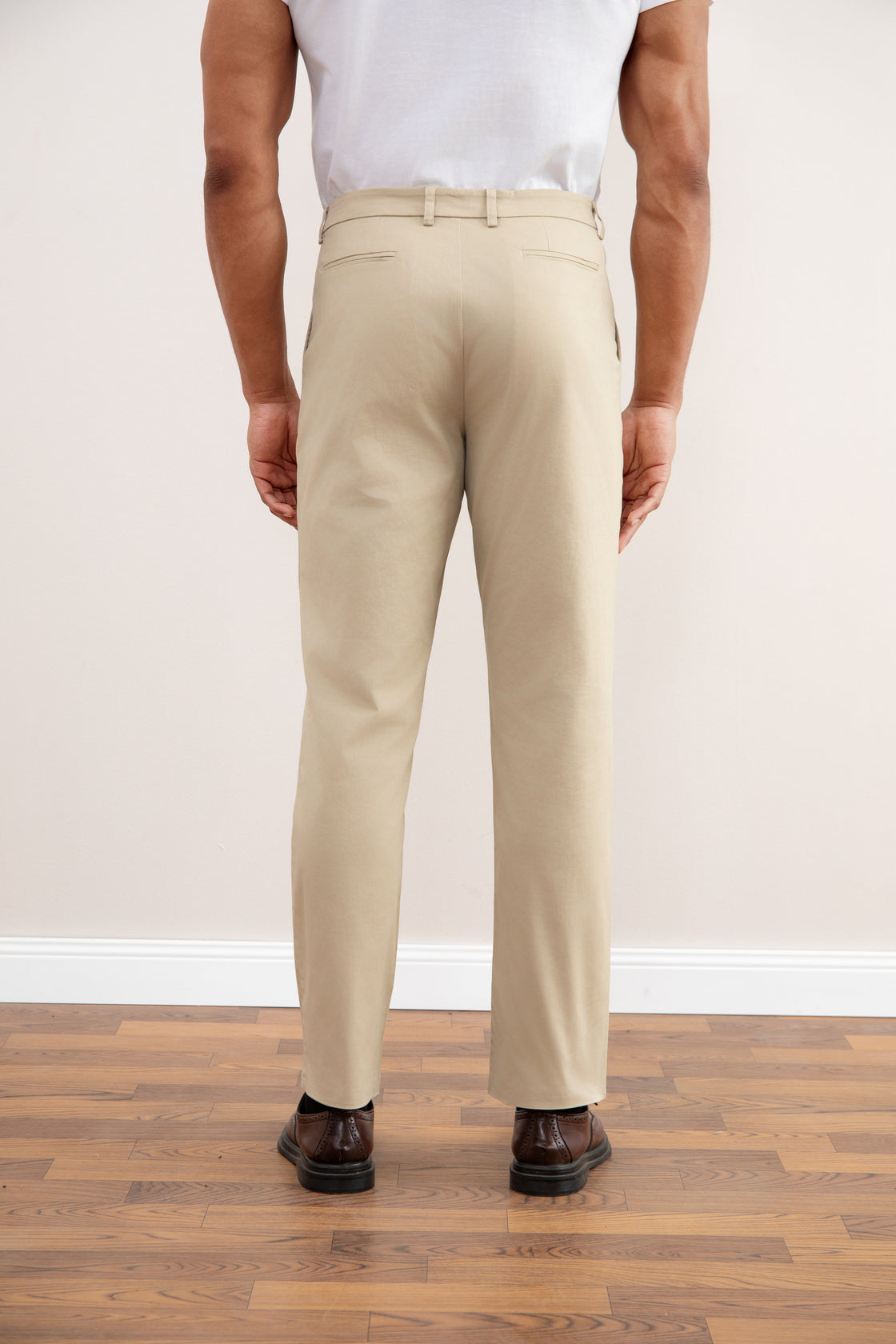 Beige Straight Chinos
