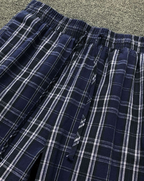 Plaid Pajama Pants with Drawstring