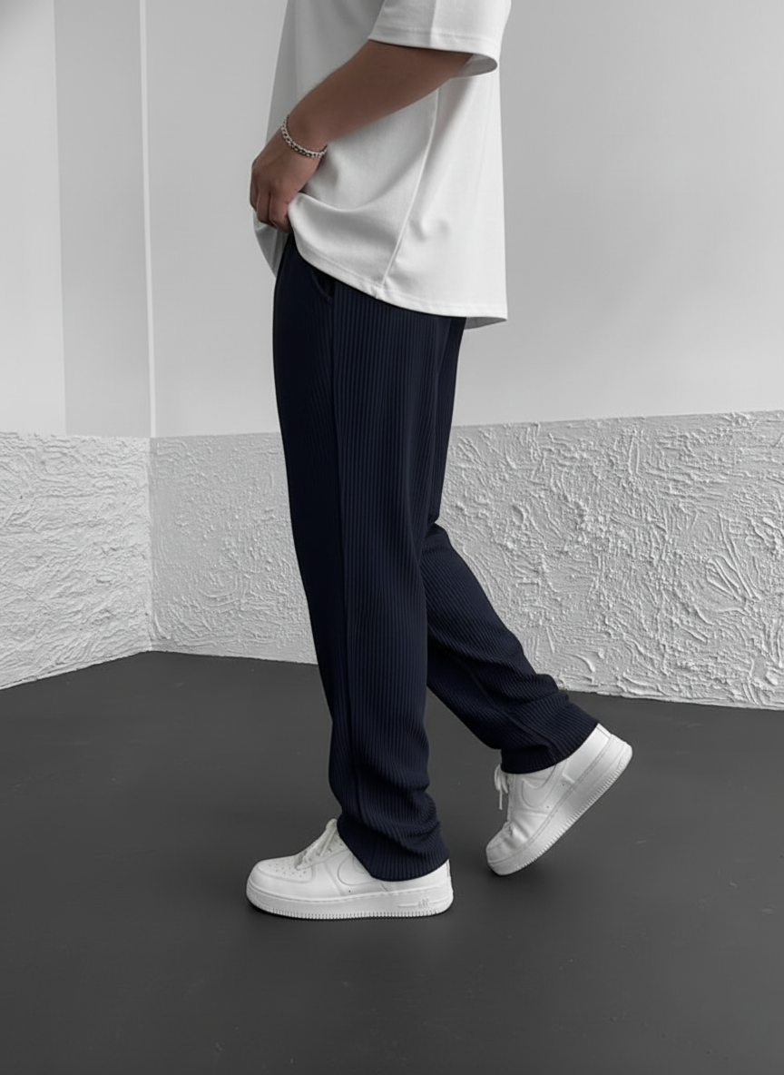 Ribbed Relaxed Fit Trousers