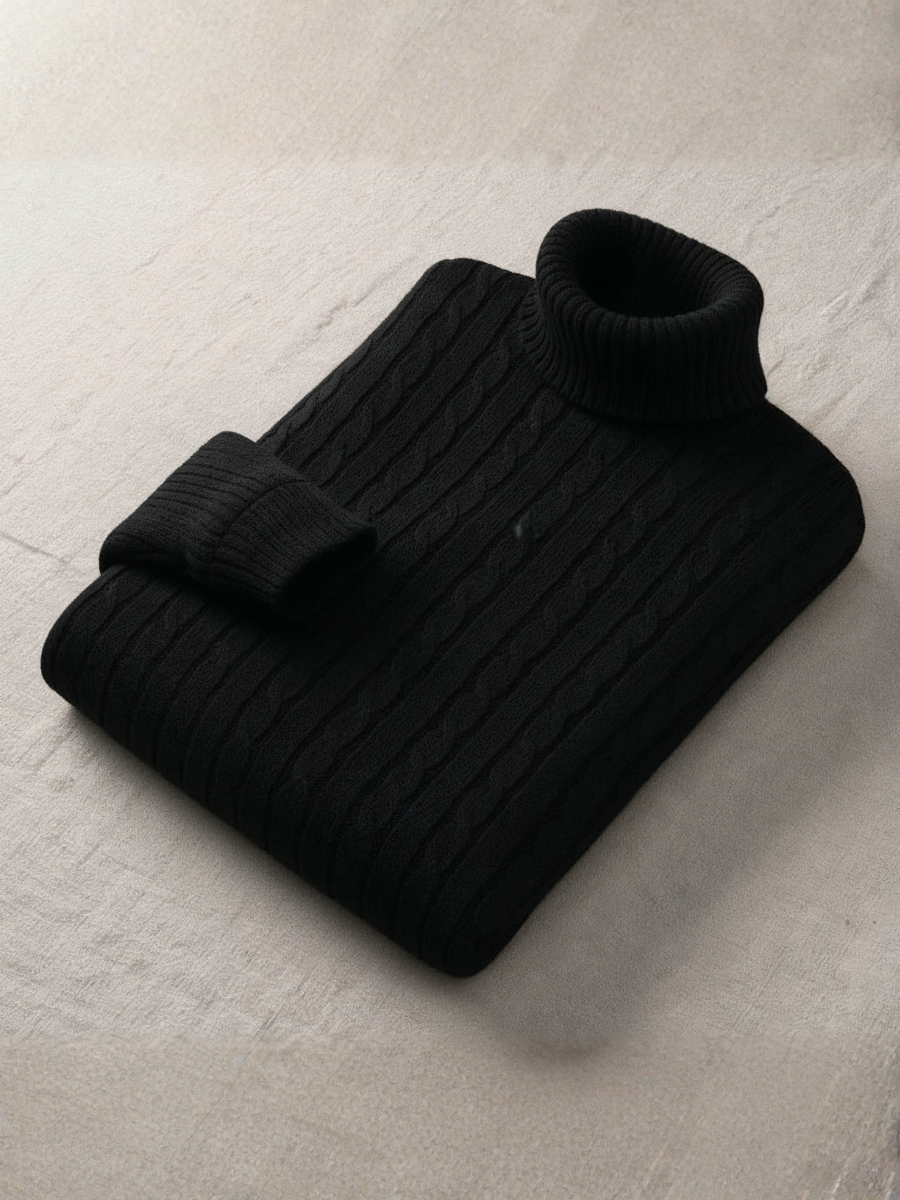 Cashmere Cable-Knit Turtleneck Sweater