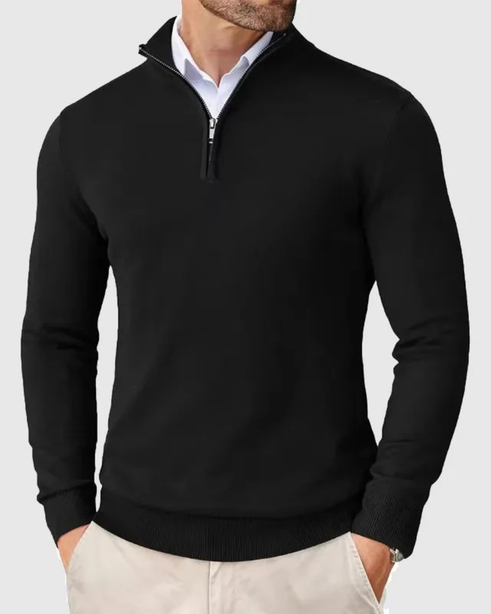Heritage Half-Zip Cotton Knit Sweater