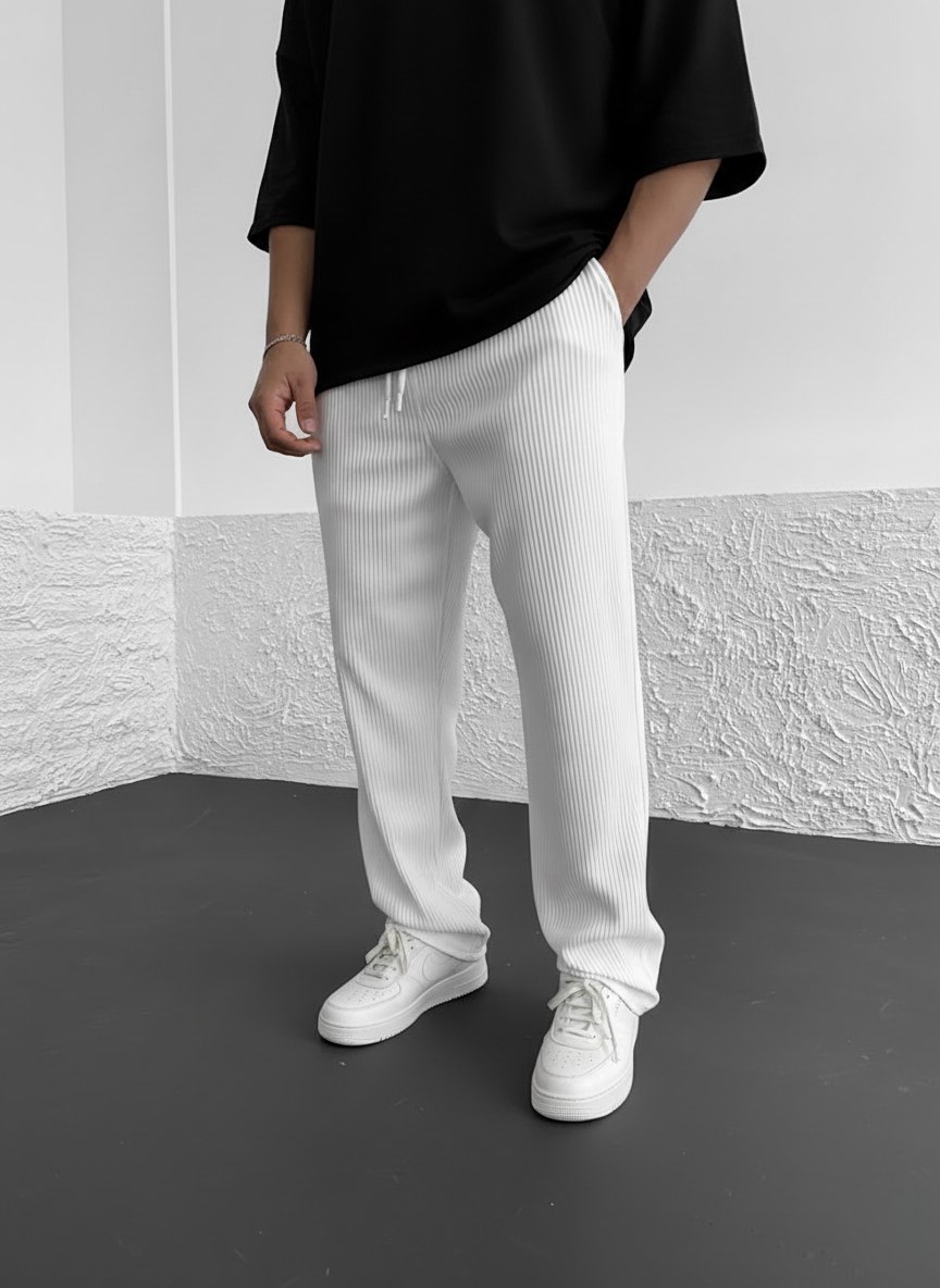 Ribbed Relaxed Fit Trousers