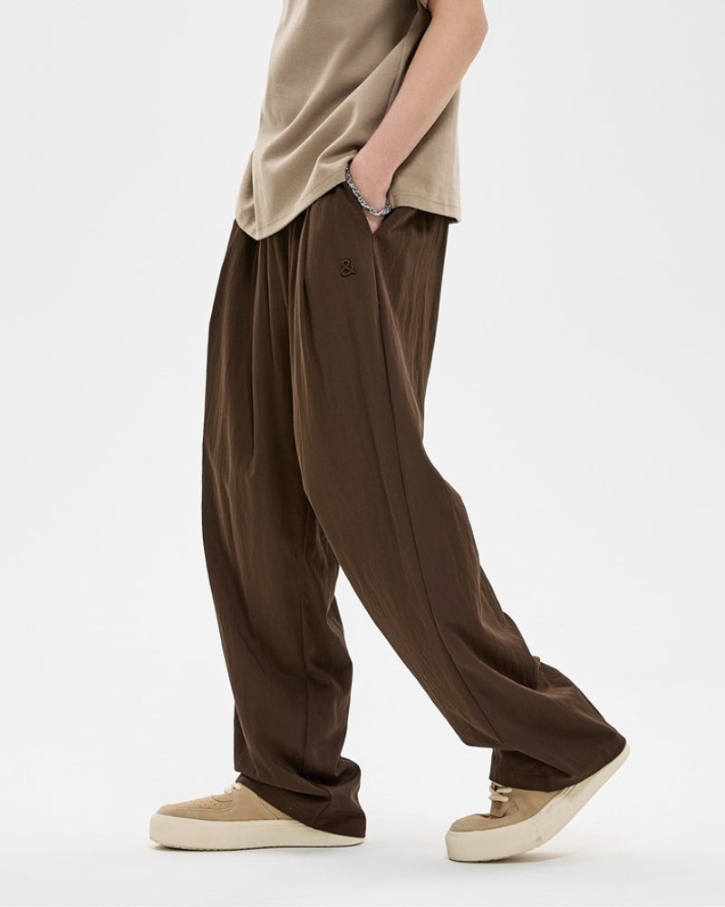 Embroidered Relaxed Wide-Leg Pants