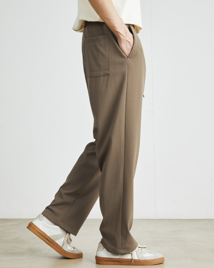 Relaxed Pants with Soft Waistband and Drawstrings