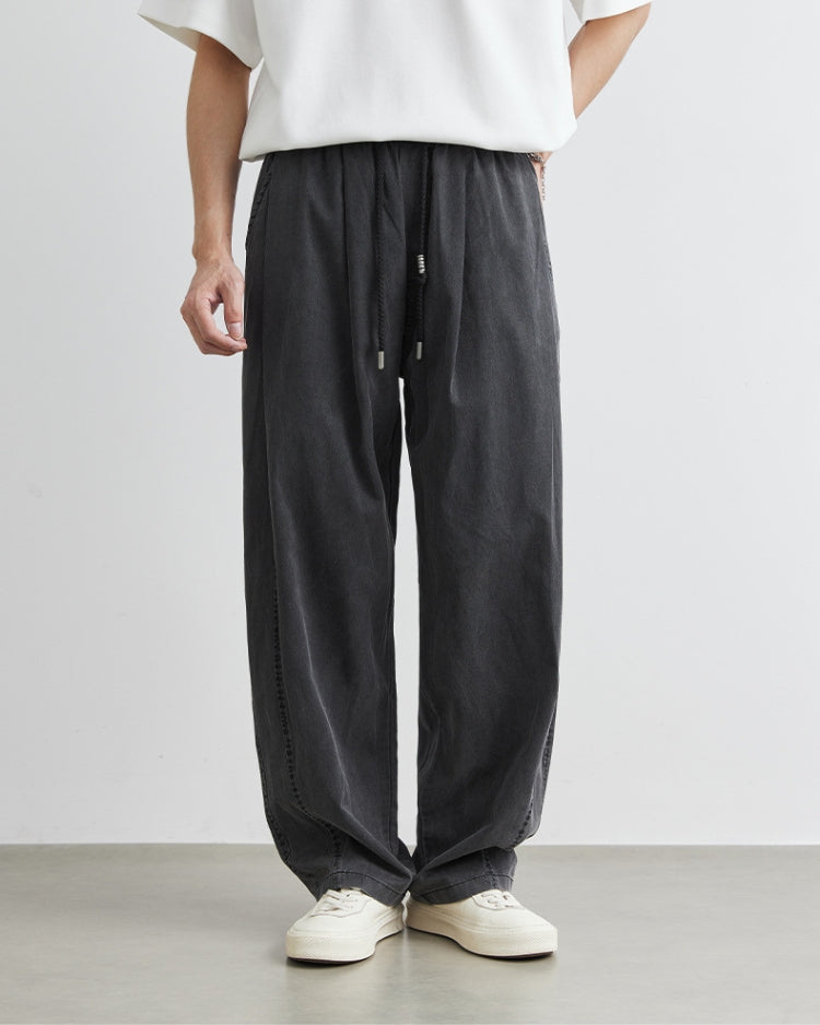 Tencel Jogger Pants with Fine Drawstrings and Loose Fit