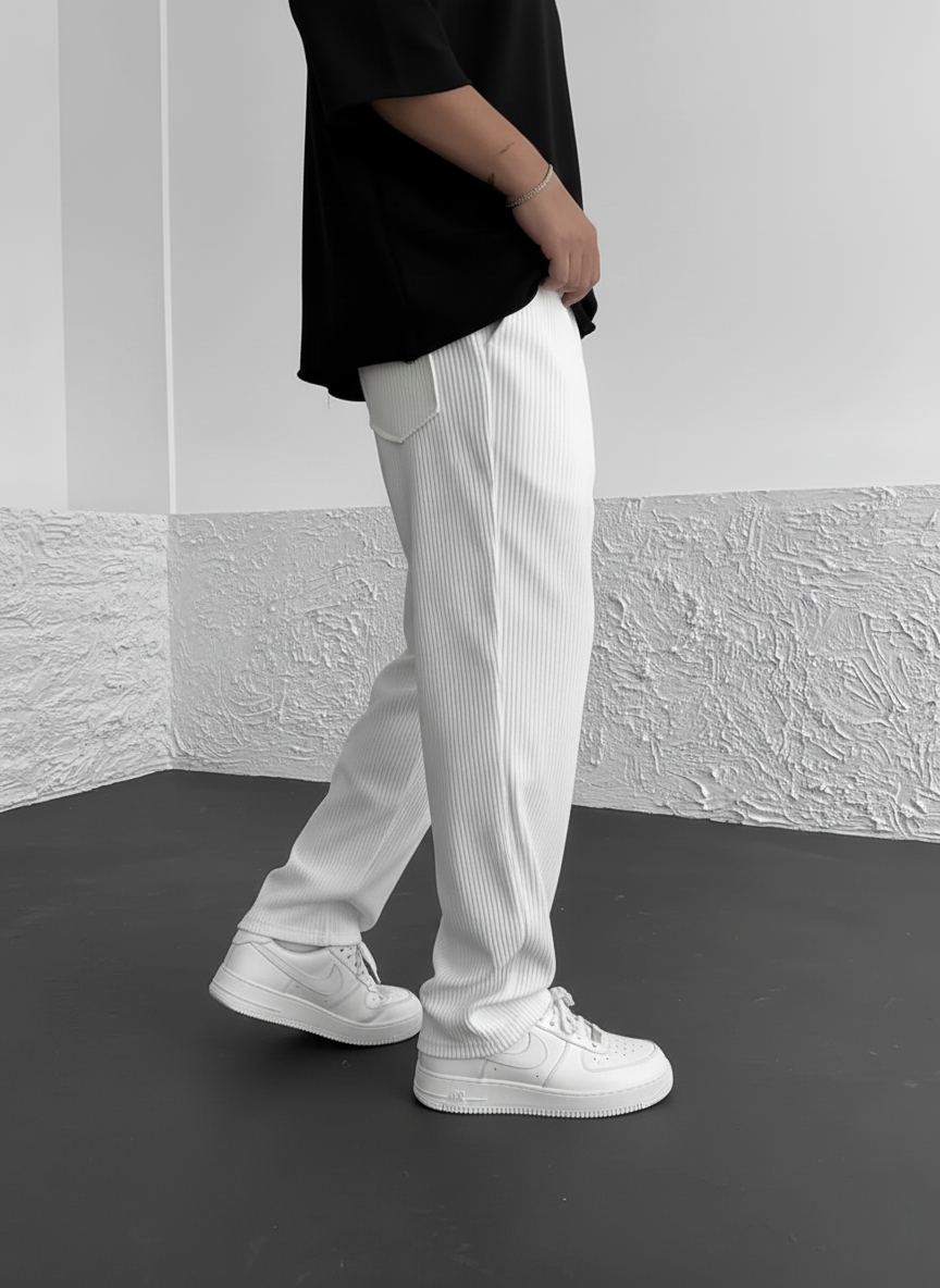 Ribbed Relaxed Fit Trousers