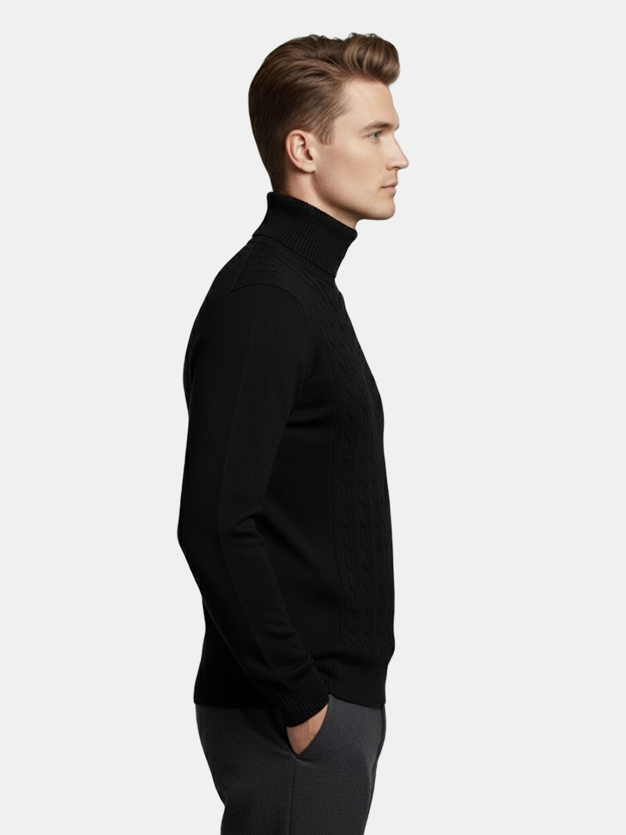 Cashmere Cable-Knit Turtleneck Sweater