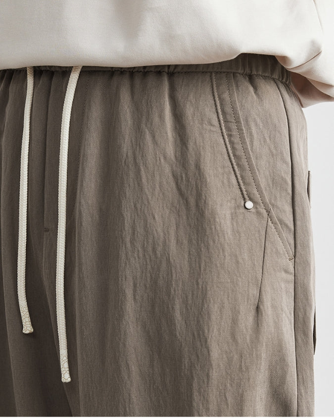 Tencel Jogger Pants with Loose Drawstrings