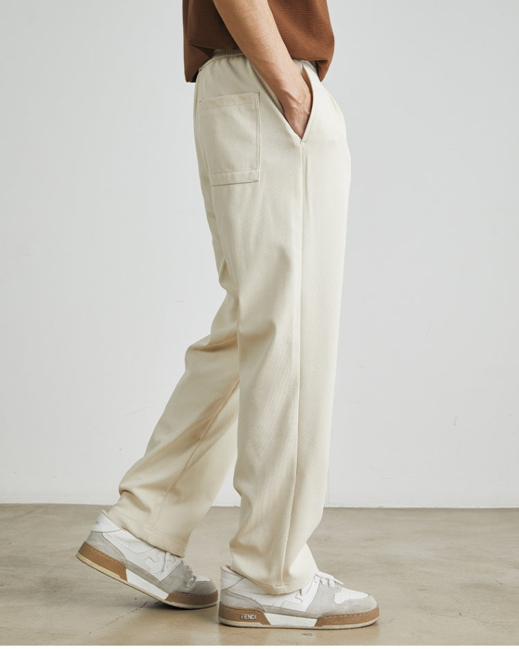 Relaxed Pants with Soft Waistband and Drawstrings