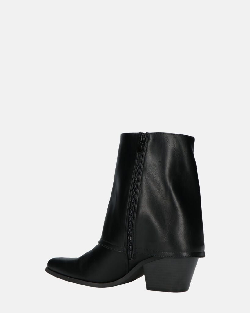 AINA - Black Ankle Boots With Fold