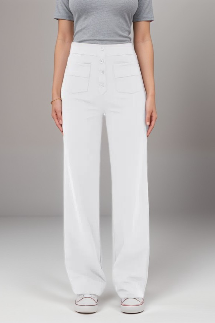 Elastic High-Waisted Pants