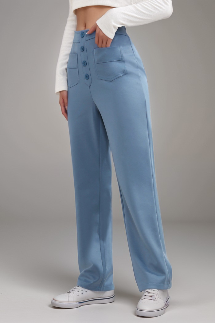 Elastic High-Waisted Pants