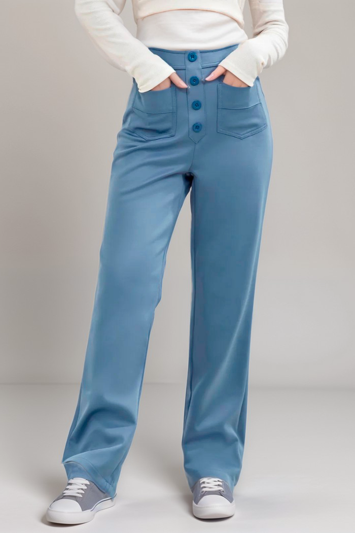Elastic High-Waisted Pants