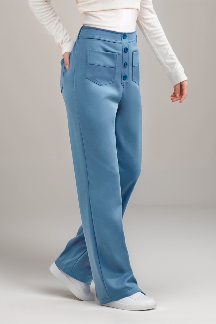 Elastic High-Waisted Pants