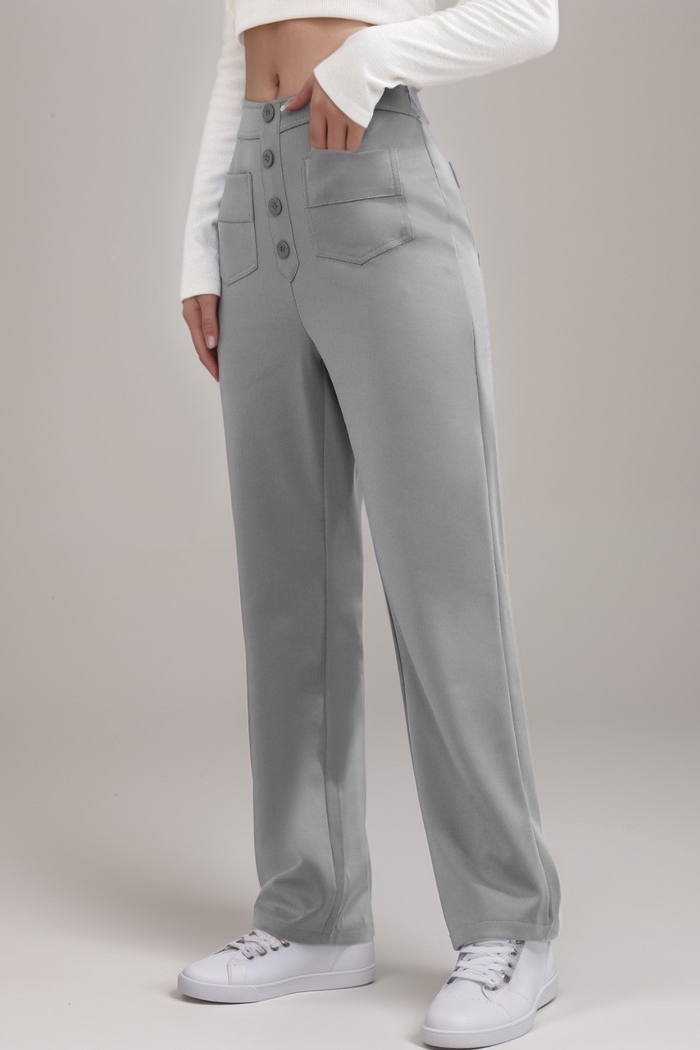 Elastic High-Waisted Pants