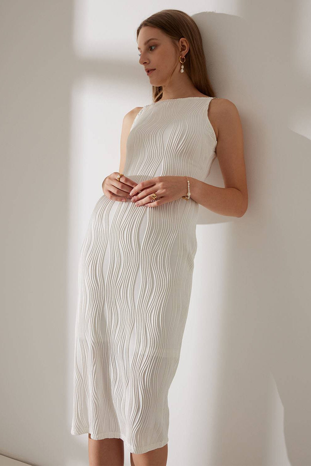 Ethereal Ripple Midi Dress