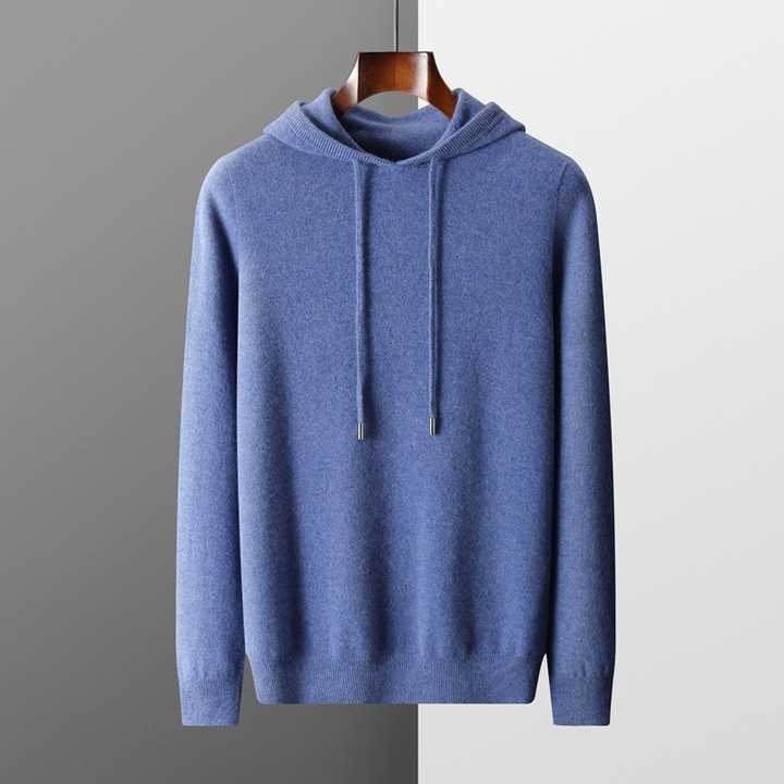 100% MERINO WOOL HOODED SWEATER