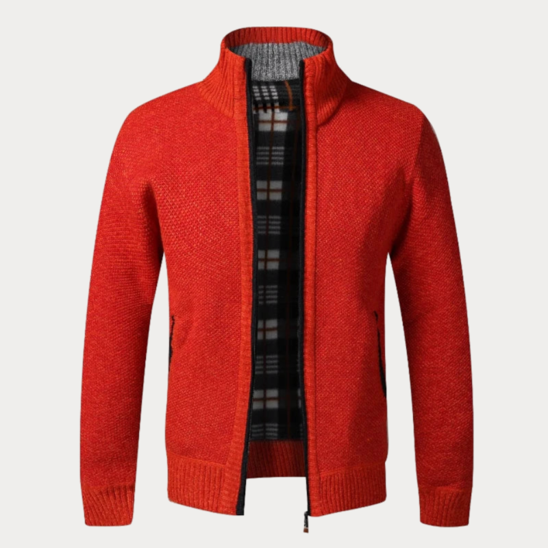 Fleece-Lined Knit Jacket