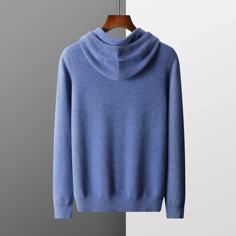 100% MERINO WOOL HOODED SWEATER