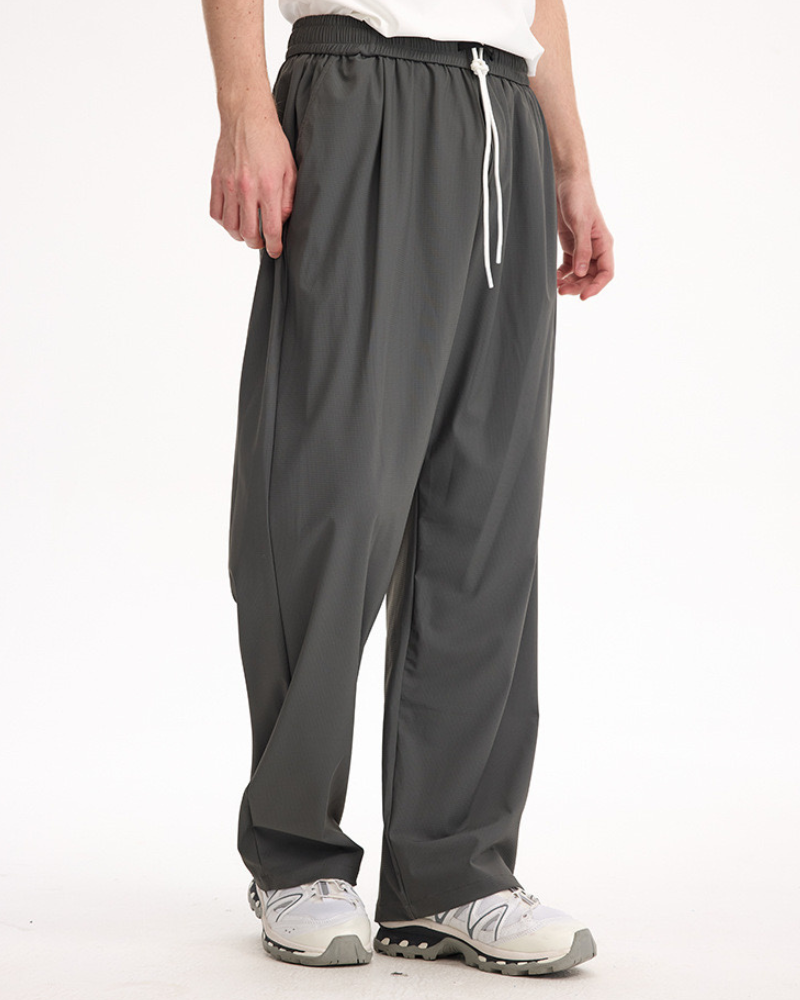 Relaxed Wide-Leg Pants with Drawstring
