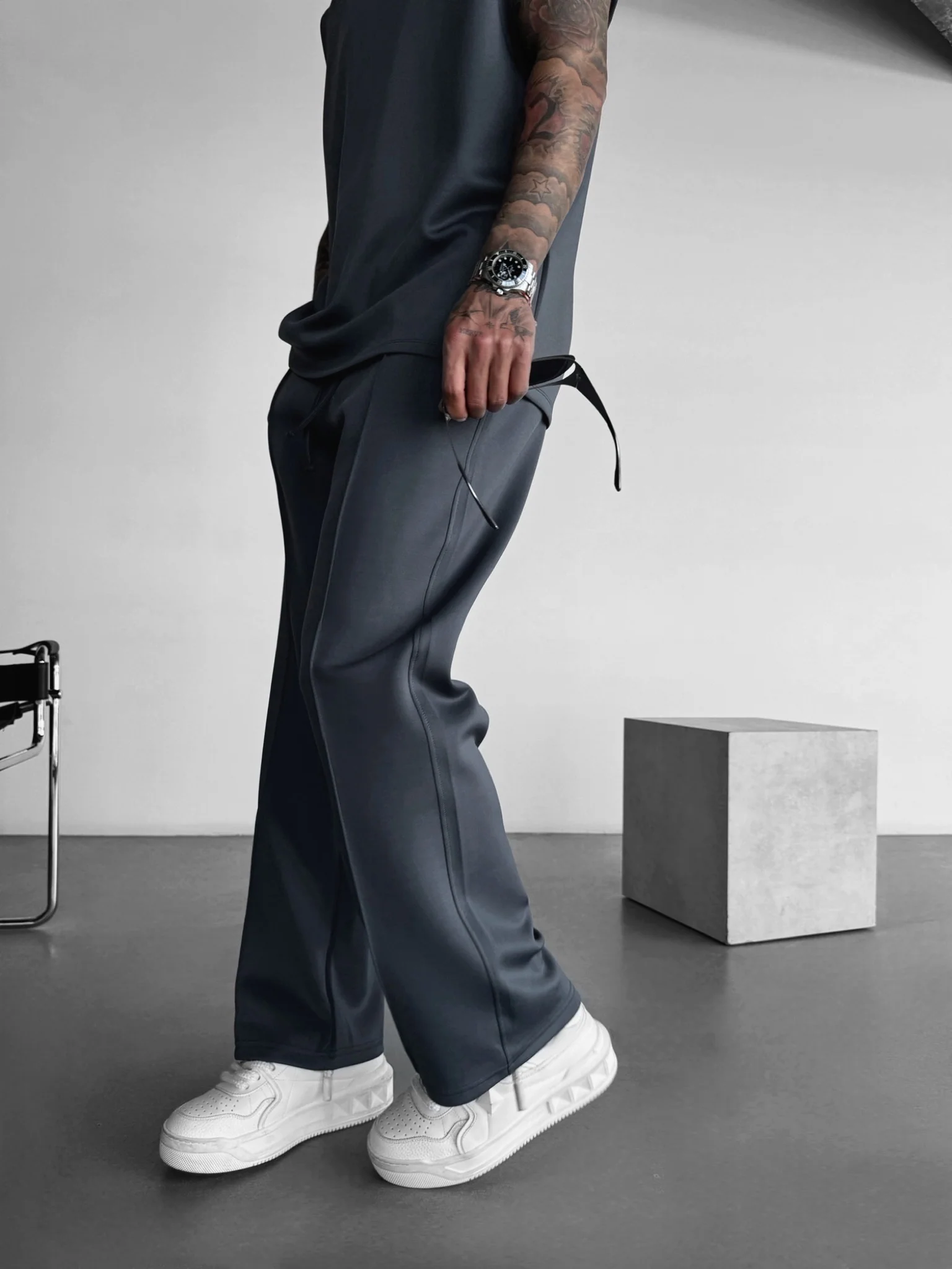 Loose Fit Diver Fabric Trousers