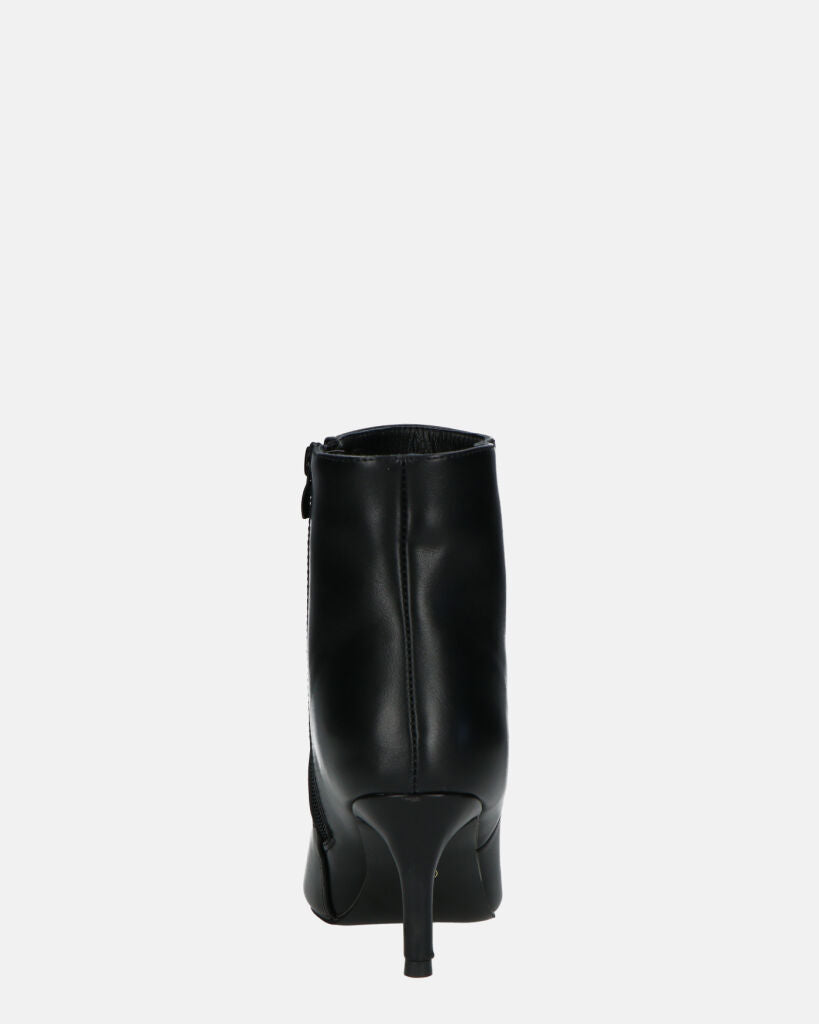MYZA - Black Stiletto Ankle Boots With Side Zip