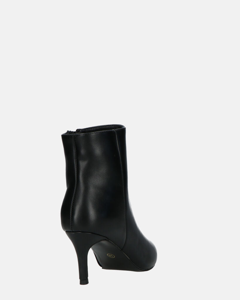 MYZA - Black Stiletto Ankle Boots With Side Zip