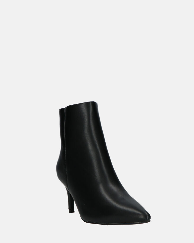 MYZA - Black Stiletto Ankle Boots With Side Zip