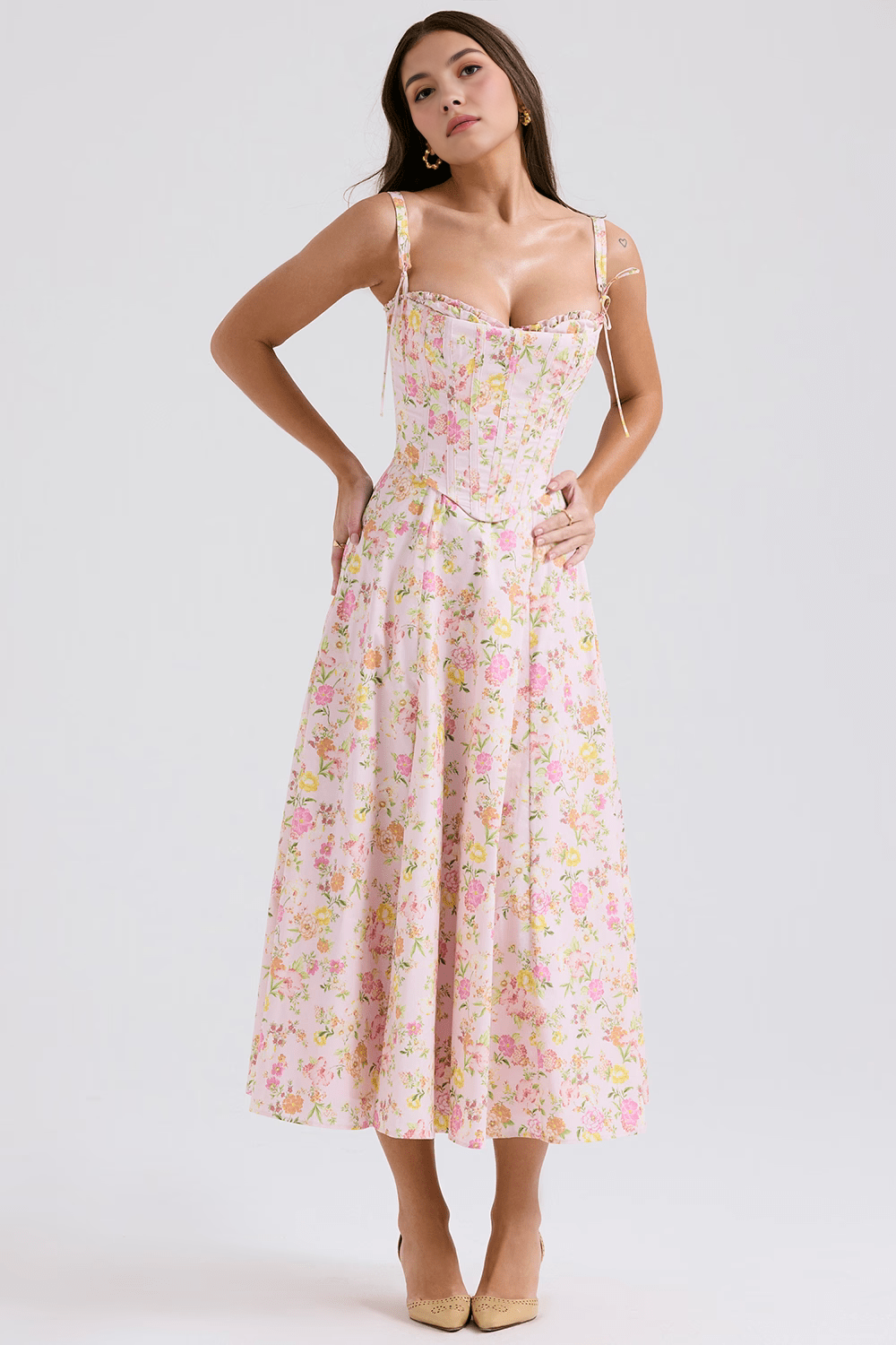 Midi Dress Louise + Removable Corset