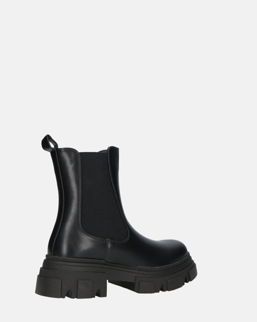 NORMA - Ankle Boots With Side Zipper In Black Faux Leather