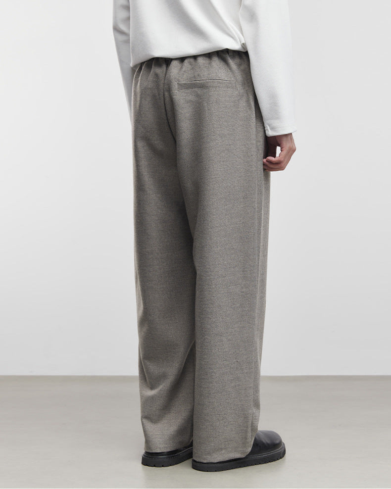 Wide-Leg Casual Trousers with Heavyweight Fabric Simple Silhouette 370G