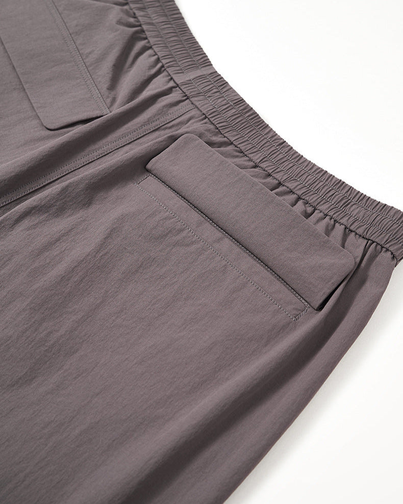 Wide Leg Technical Pants with Drawstring