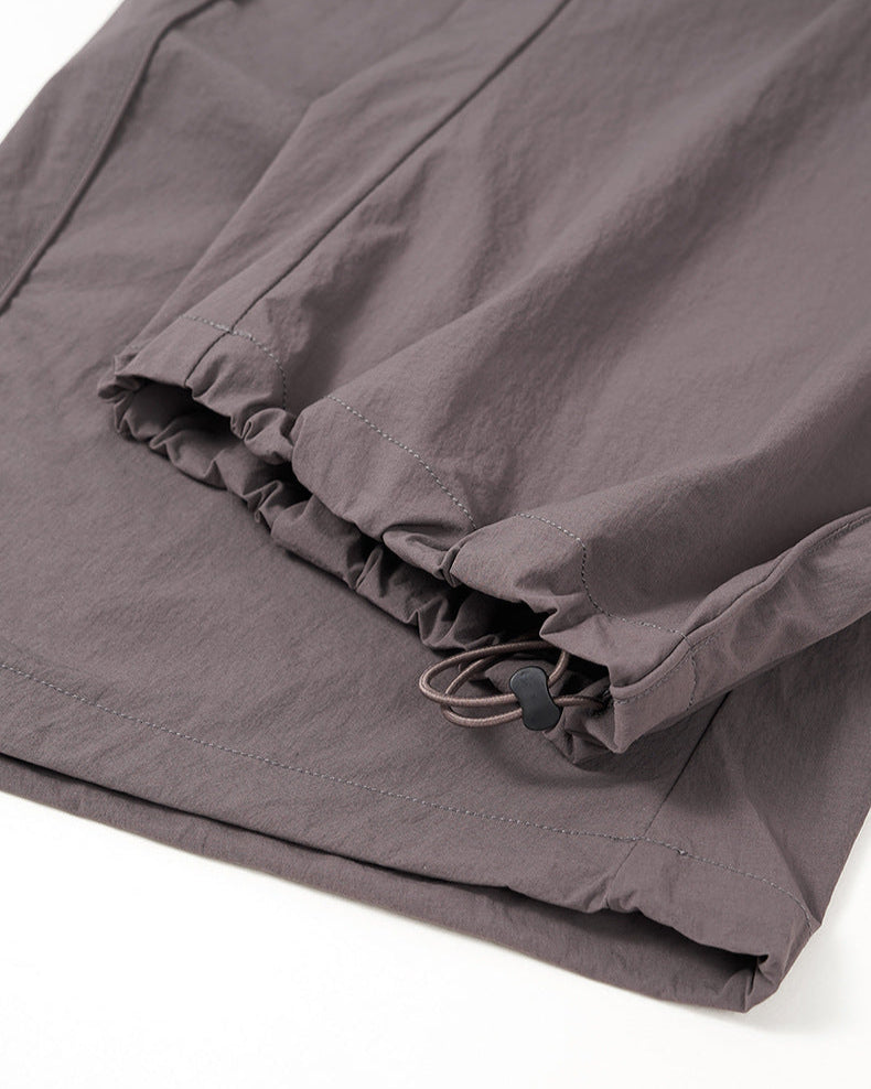 Wide Leg Technical Pants with Drawstring