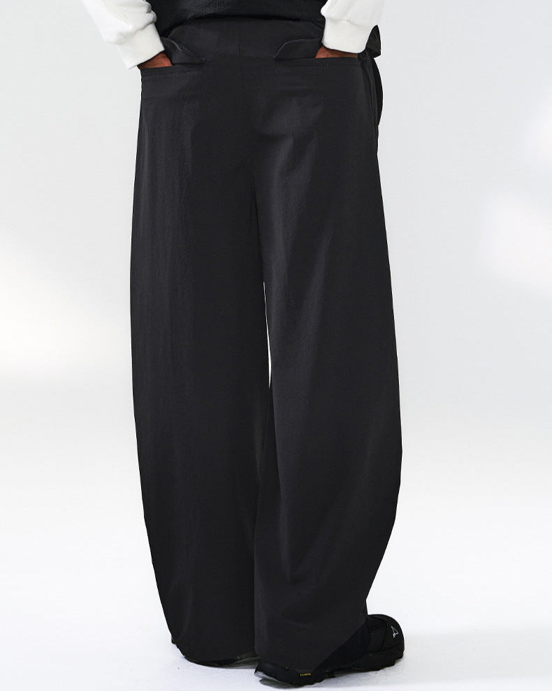 Wide Leg Technical Pants with Drawstring