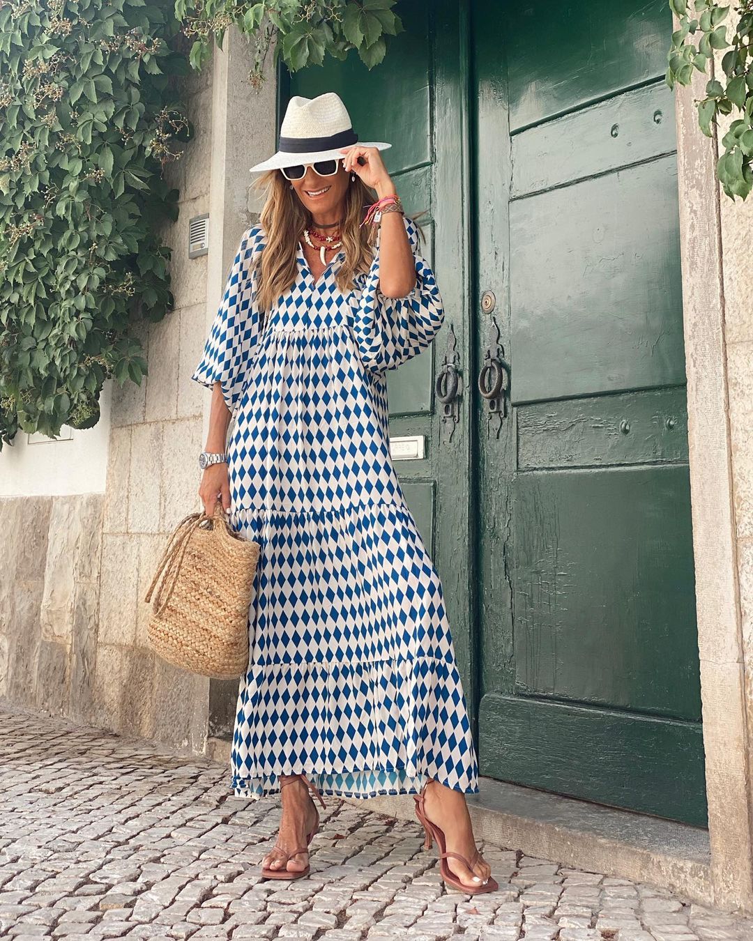 Printed Flowy Midi Dress