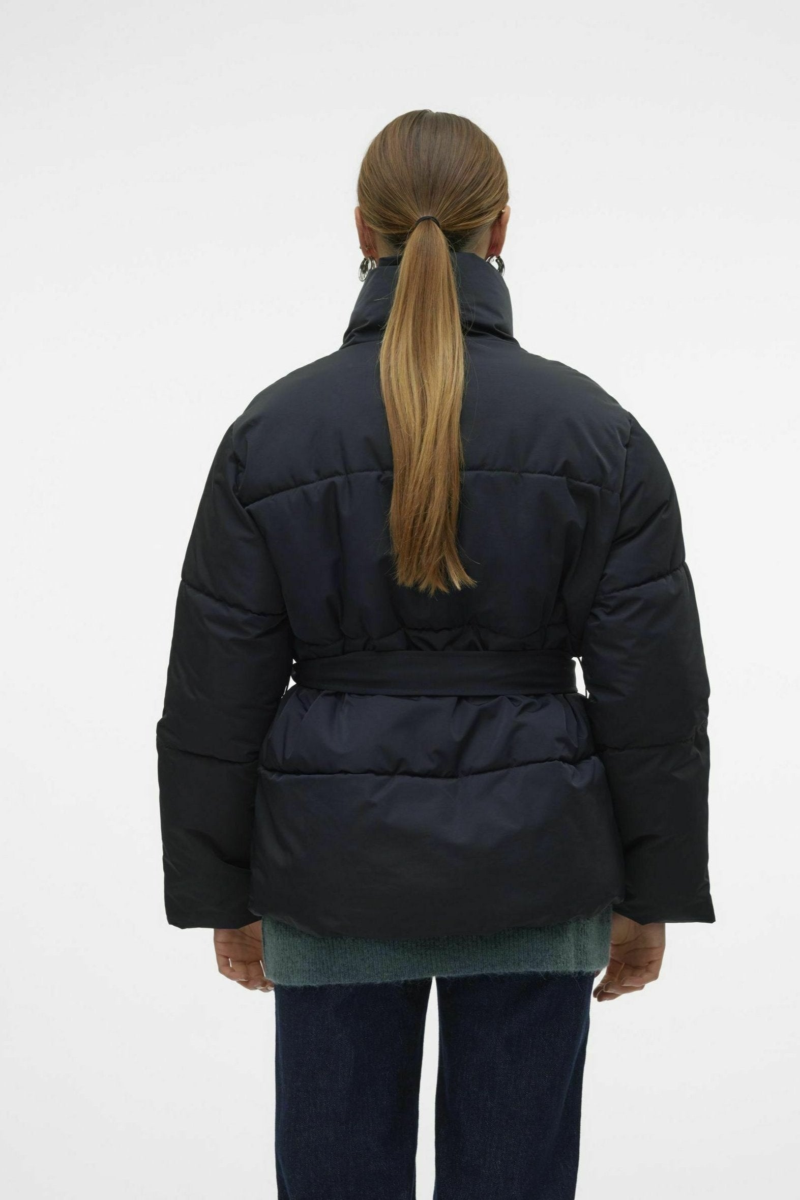 Quilted Coat with Belt