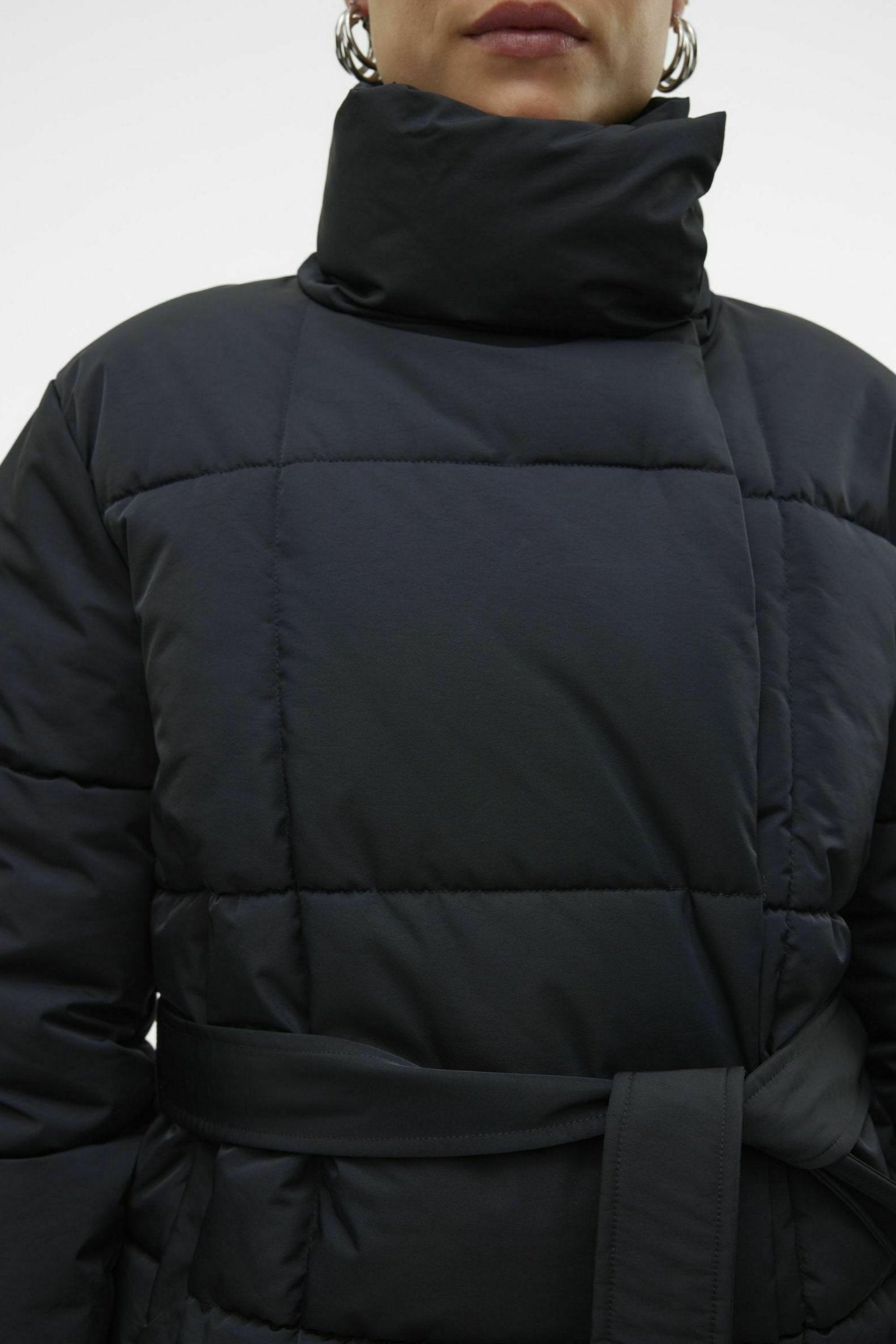 Quilted Coat with Belt