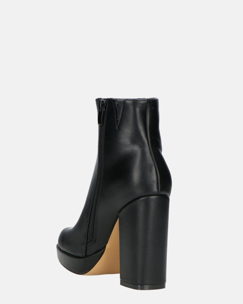 RORY - Black Ankle Boots With Heel And Side Zipper